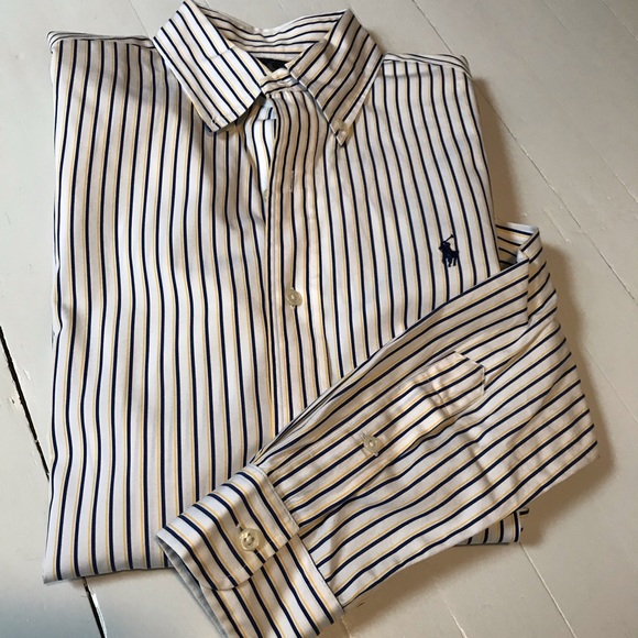 ralph lauren custom fit striped shirt
